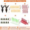 101Pcs Fishing Lures Kit Soft Plastic Fishing Baits Set Spoon Fishing Gear Tackle with Soft Worms Crankbaits Box