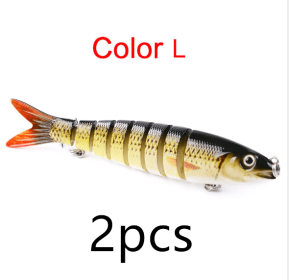 Pike Fishing Lures Artificial Multi Jointed Sections Hard Bait Trolling Pike Carp Fishing Tools (Option: 2PCS L)