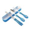 Children's three-piece cartoon cutlery stainless steel chopsticks spoon fork travel cutlery