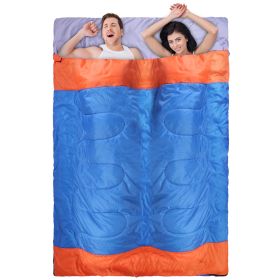 3 People Sleeping Bag for Adult Kids Lightweight Water Resistant Camping Cotton Liner Cold Warm Weather Indoor Outdoor Use 3 Season with Sack for Spri (Color: 2 Person)