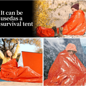 Portable Lightweight Emergency Sleeping Bag, Blanket, Tent - Thermal Bivy Sack For Camping, Hiking, And Outdoor Activities - Windproof And Waterproof (Color: Orange, type: Sleeping Bag)