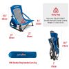 Low Folding Camping Chair, Portable Beach Chairs, Mesh Back Lounger For Outdoor Lawn Beach Camp Picnic