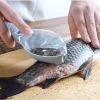 Scale Remover with Cap Fish Scales Remover Cleaner Skinner Fast Cleaning Fish Skin Remover Plastic Kitchen Fish Tools